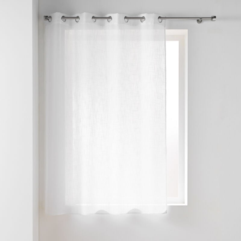 Panneau a oeillets 140 x 180 cm effet lin tisse haltona Blanc