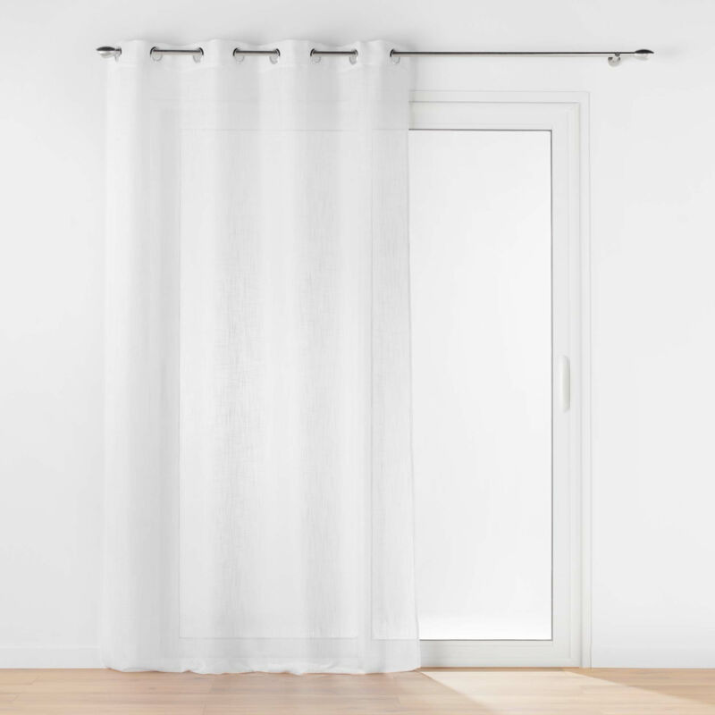 Voilage a oeillets 140 x 280 cm effet lin Haltona Blanc