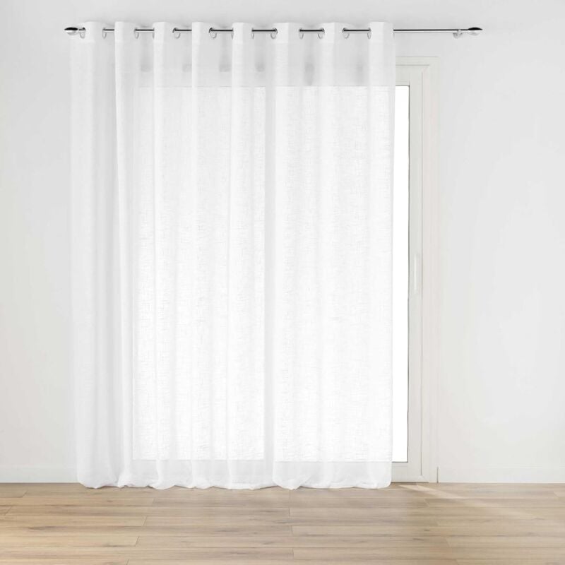 Panneau à Œillets Effet Lin Tissé haltona - Blanc - 300x240 cm.