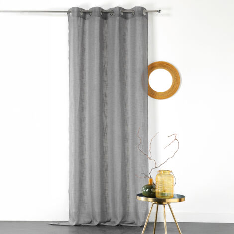 Voilage uni à oeillets 'Kate' Gris clair 140x240 cm