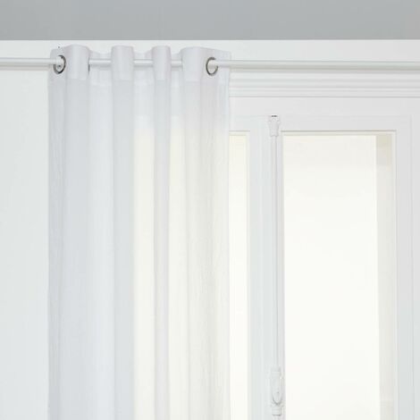 Voilage uni chiné poly-coton Blanc 135x240 cm