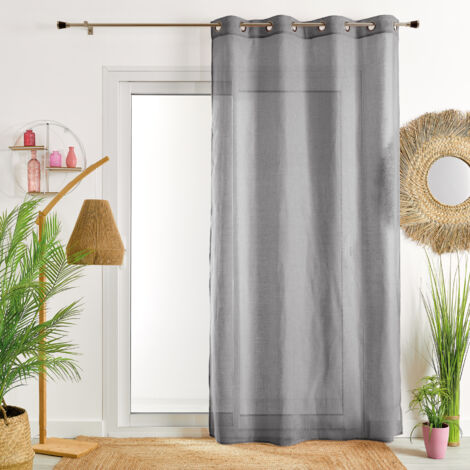 Voilage uni en étamine Gris anthracite 140x240 cm