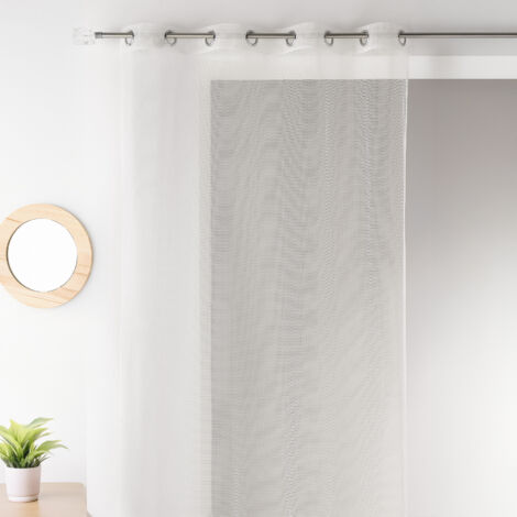Voilage uni en maille filet Ivoire 140x260 cm