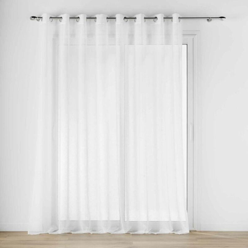 Voilage grande largeur a oeillets 300 x 240 cm voile tissé Carlin Naturel
