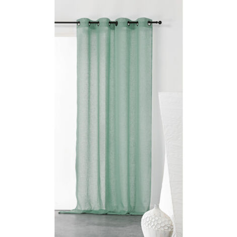 Voilage uni et tamisant en poly/lin Bleu ciel 150x240 cm