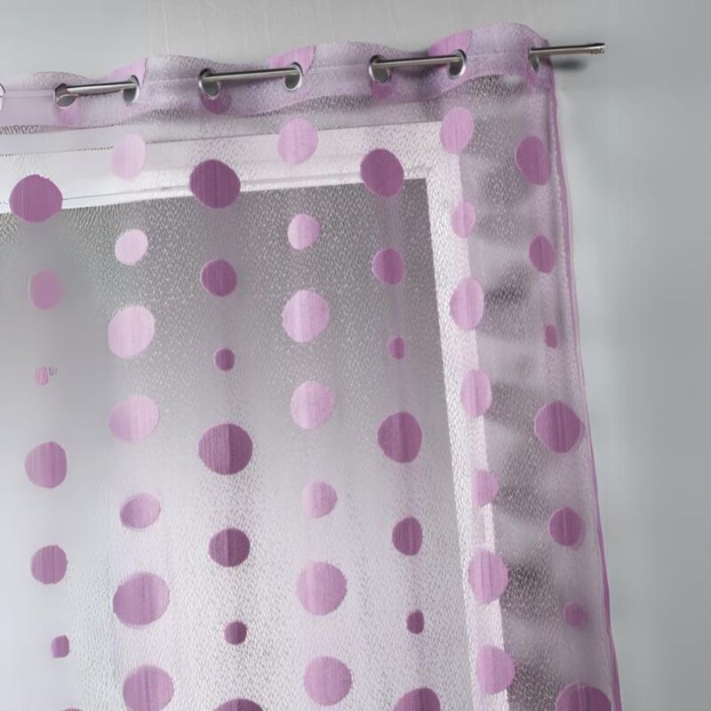 Voilage en maille - Effet éponge et filet Vieux rose 140x260 cm