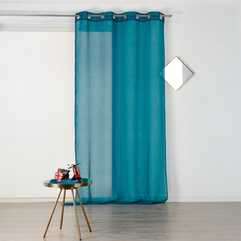 Voilage uni à oeillets 'Kate' Turquoise 140x240 cm