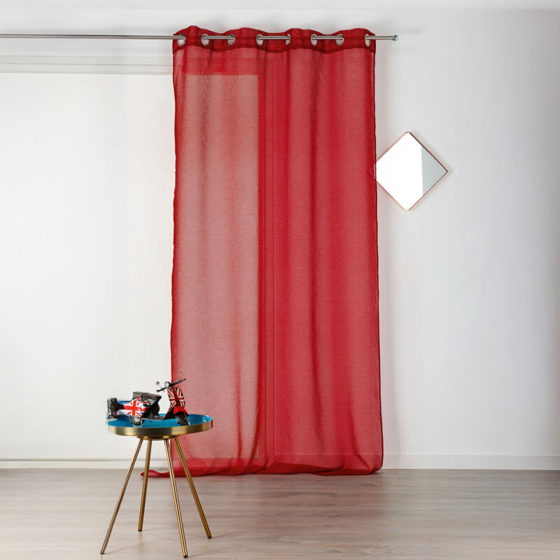 Voilage uni à oeillets 'Kate' Rouge 140x240 cm