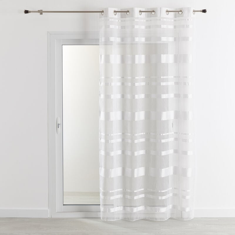 Voilage rayures horizontales Blanc 140x240 cm