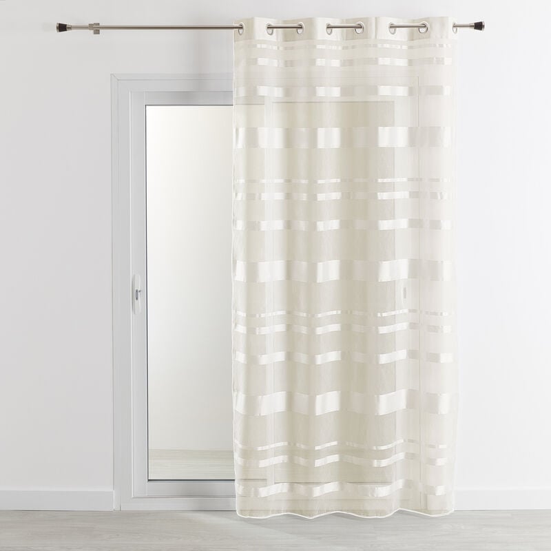 Voilage rayures horizontales Ivoire 140x240 cm