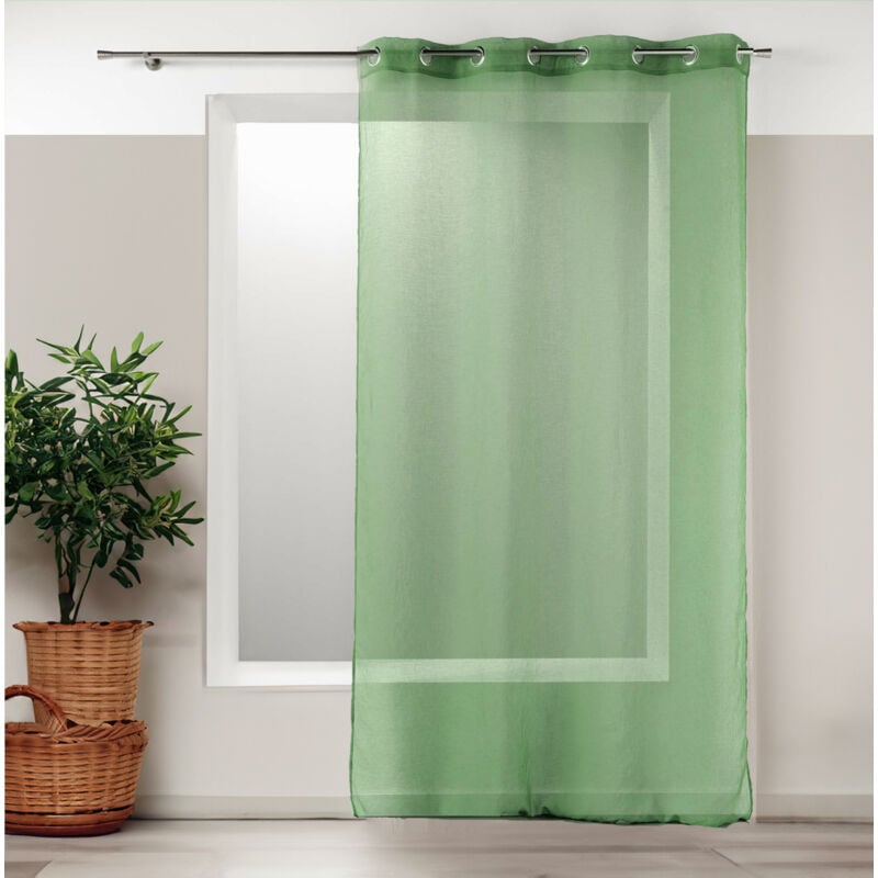 Voilage étamine unie fantaisie Vert clair 140x260 cm
