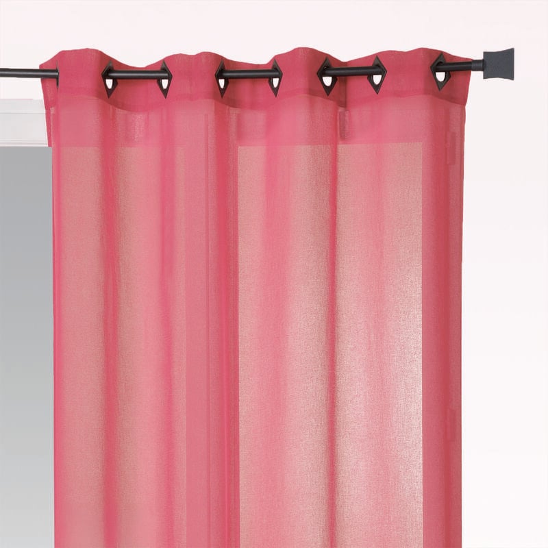 Voilage en Etamine Légère Unie Rouge 240x260 cm