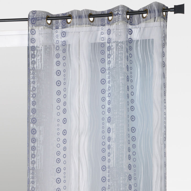 Rideau organza all over motifs fantaisies Gris clair 140x240 cm