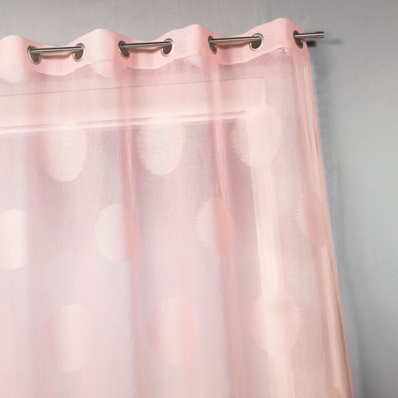 Voilage en étamine à gros pois Rose Boudoir 140x240 cm