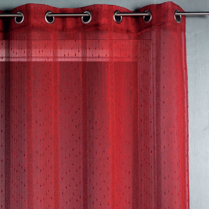 Voilage tissé et fileté Rouge 140x240 cm