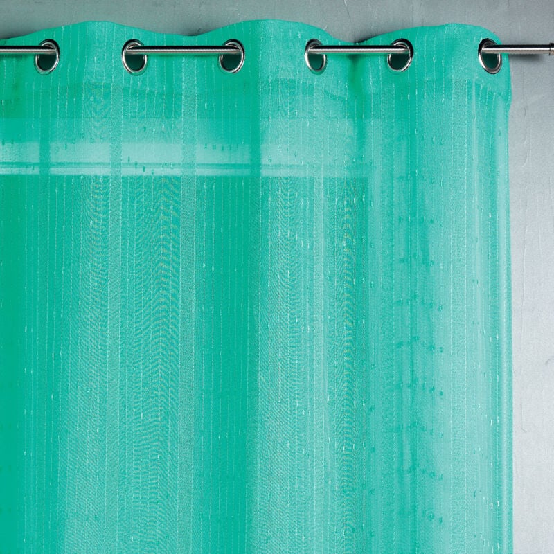 Voilage tissé et fileté Turquoise 140x240 cm