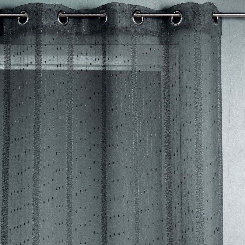 Voilage tissé et fileté Gris anthracite 300x240 cm