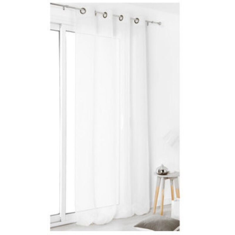 Rideau Voilage uni 100% lin Blanc 145x260 cm