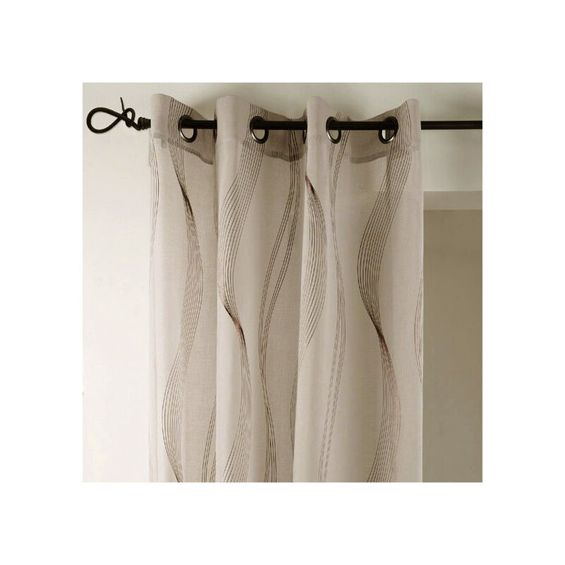 Voilage à rayures ondulées Beige 135x240 cm
