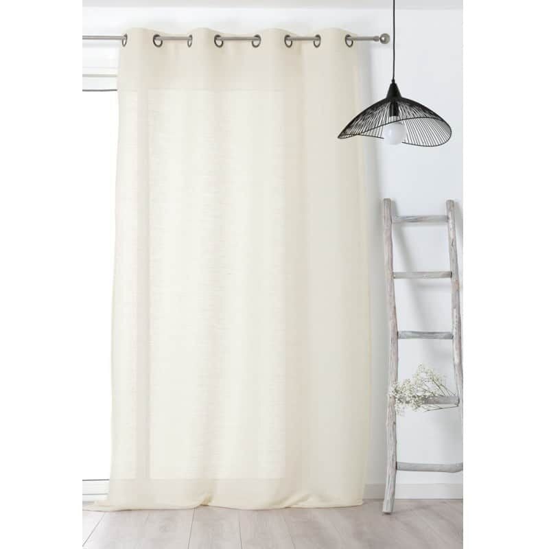 Voilage tendance jute crème - 150x240cm - Crème