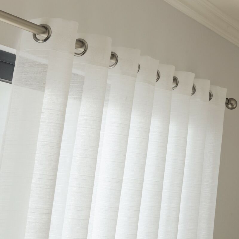 Centrale Brico - Voilage tamisant, Lola blanc l.140 x H.260 cm