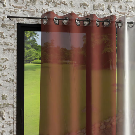 Voile à oeillets effet froissé 135x250 cm BOHEME brique, par Soleil d'Ocre