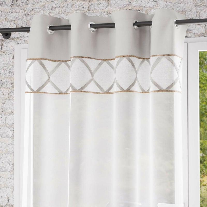 Voile à oeillets en pur coton 135x250 cm aude, par Soleil d'Ocre