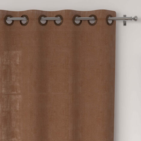 Voile à oeillets lin coton 135x250 cm LINO camel, par Soleil d'Ocre