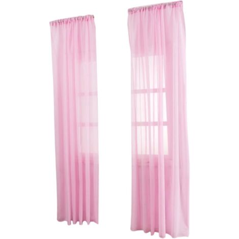 Voile Coton Et Lin Rose Tulle L ger Transparent pour Chambre