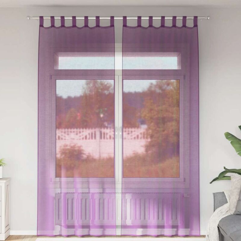 Voile Curtains With Loops 2 Pcs Purple 140x260 Cm Vidaxl