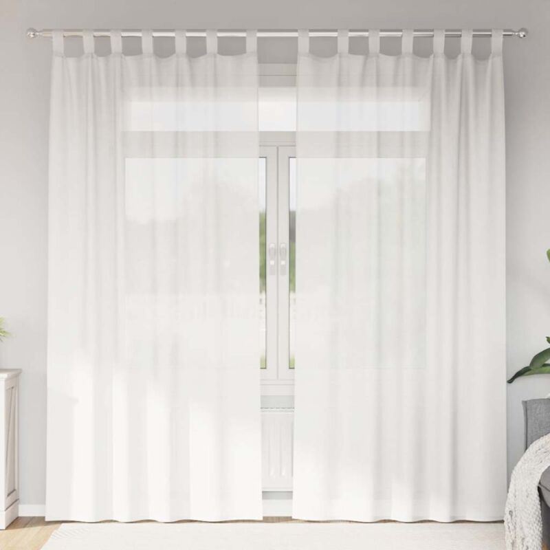 Voile Curtains With Loops 2 Pcs White 140x225 Cm Vidaxl