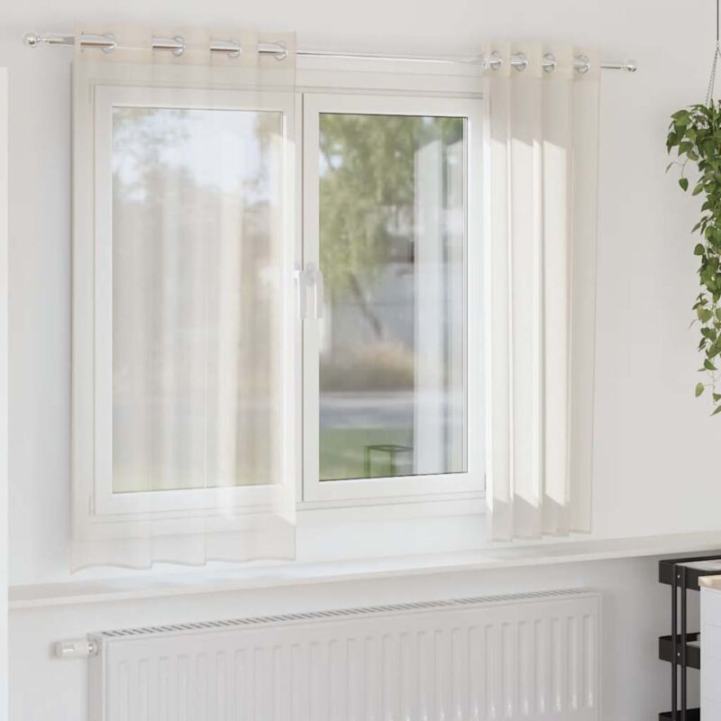 Voile Curtains With Grommets 2 Pcs Cream 140x140 Cm Vidaxl