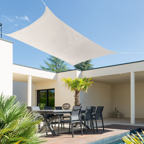 Voile d ombrage rectangulaire Curacao blé 3 x 2m en polyester - Hespéride