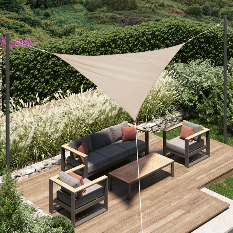 Hesperide - Voile d ombrage triangulaire Curacao blé 2 x 2 x 2m en polyester - Hespéride