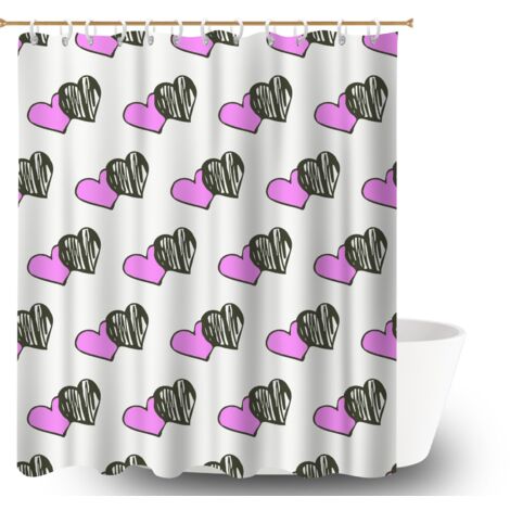 Voile de douche fluide en polyester 180x180 À œillets renforcés cache baignoire pour votre chalet à la montagne