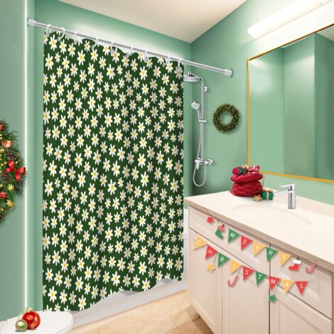 Voile de douche fluide en polyester 180x180 antifongique bâche de douche pour offrir à noël ou un anniversaire