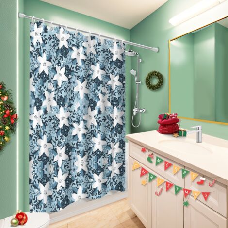 Voile de douche fluide en polyester 180x180 bordure lestée polyester pour salle de bain pour mur irrégulier