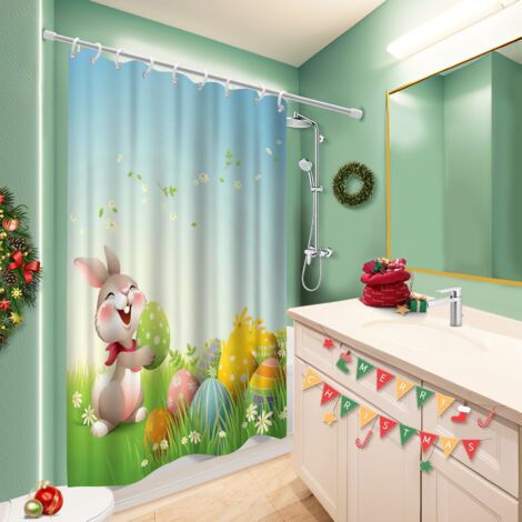 Voile de douche fluide en polyester 180x180 déco d‘intérieur rideau séchage rapide pour salle de bain d’amis