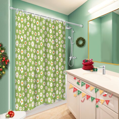 Voile de douche fluide en polyester 180x180 design housse de baignoire pour les fêtes de fin d’année