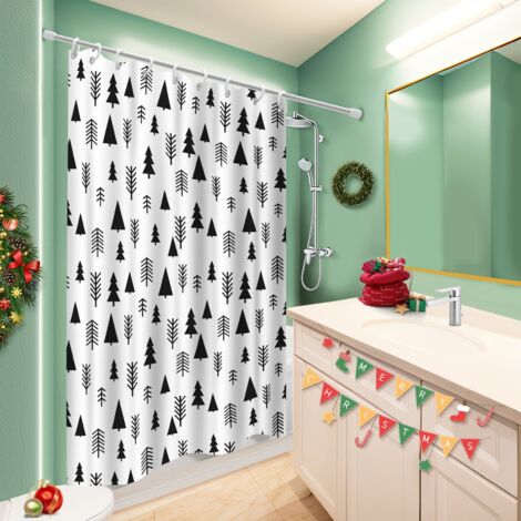 Voile de douche fluide en polyester 180x180 Élégant rideau imperméable pour salon de coiffure