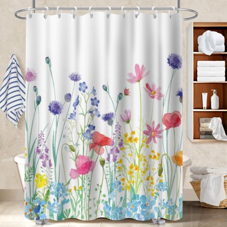 Voile de douche fluide en polyester 180x180 Élégant séparation douche pour votre chalet à la montagne