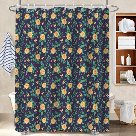 Voile de douche fluide en polyester 180x180 montage sans perçage rideau séchage rapide pour hôtel / airbnb