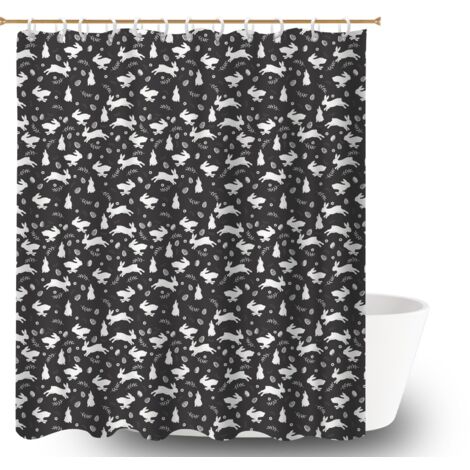 Voile de douche fluide en polyester 180x180 poids lesté rideau étanche pour votre chalet à la montagne