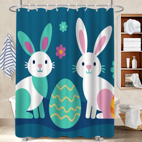 Voile de douche fluide en polyester 180x180 stylé polyester pour salle de bain pour votre chalet à la montagne