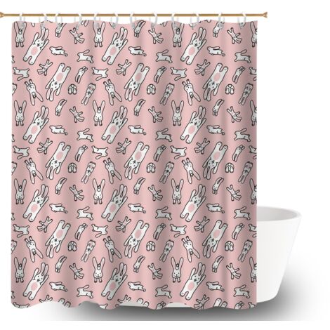 Voile de douche fluide en polyester 180x180 tissu respirant voile de douche pour solution pour angle difficile