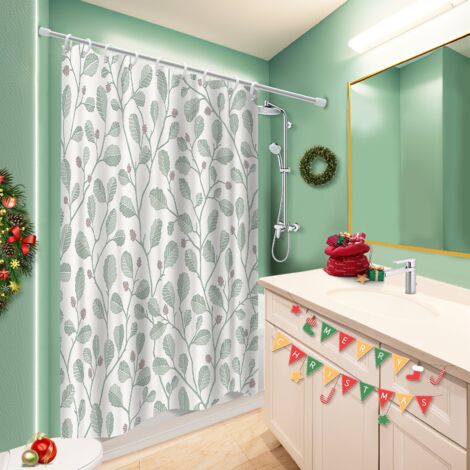 Voile de douche polyester 180x180 bordure lestée rideau séchage rapide pour éviter les moisissures dans une pièce humide