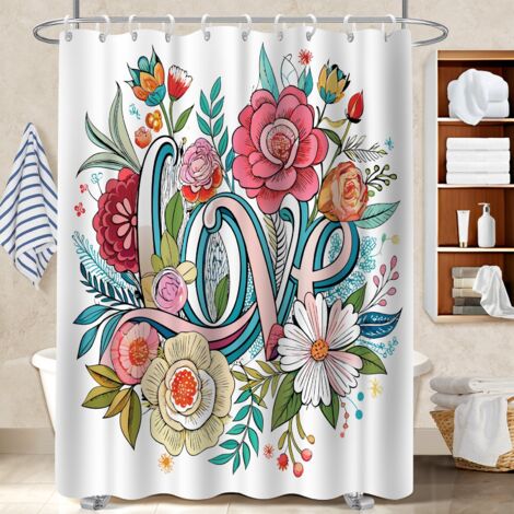 Voile de douche polyester 180x180 décoratif bâche de douche pour protéger le sol des éclaboussures efficacement