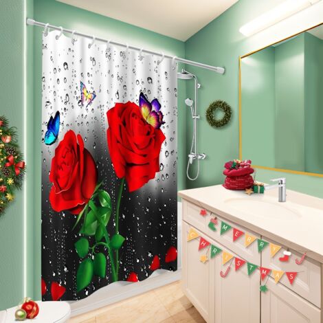 Voile de douche polyester 180x180 dessin séparation douche pour cabine de douche
