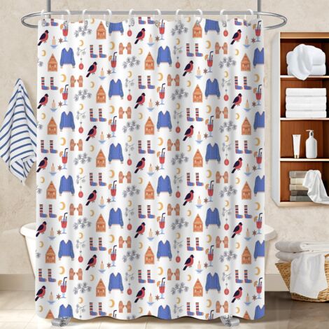 Voile de douche polyester 180x180 Élégant rideau séchage rapide pour solution pour angle difficile