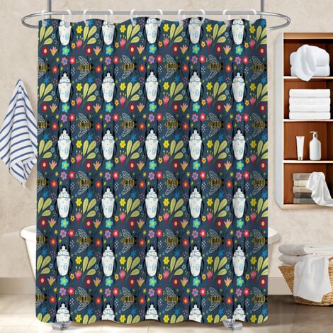 Voile de douche polyester 180x180 Épais bâche polyester douche pour salle de bain avec baignoire